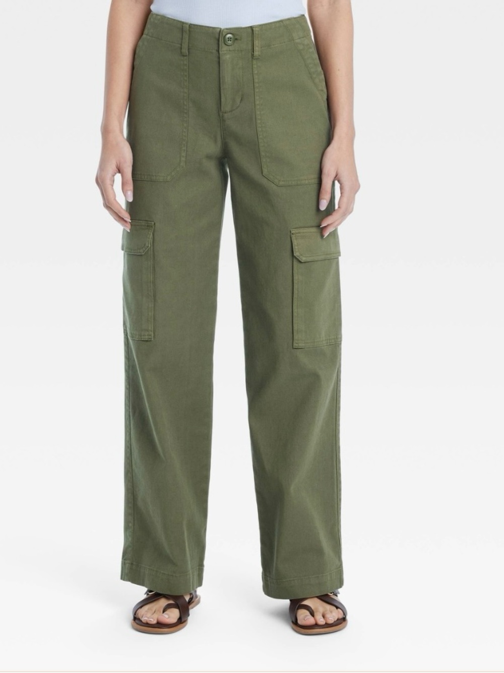Women's Universal Thread Green Mid Rise Utility Cargo Pants Size 4 New